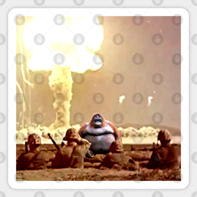 uh oh stinky meme monkey - le monke / war nuclear explosion Magnet by vlada123